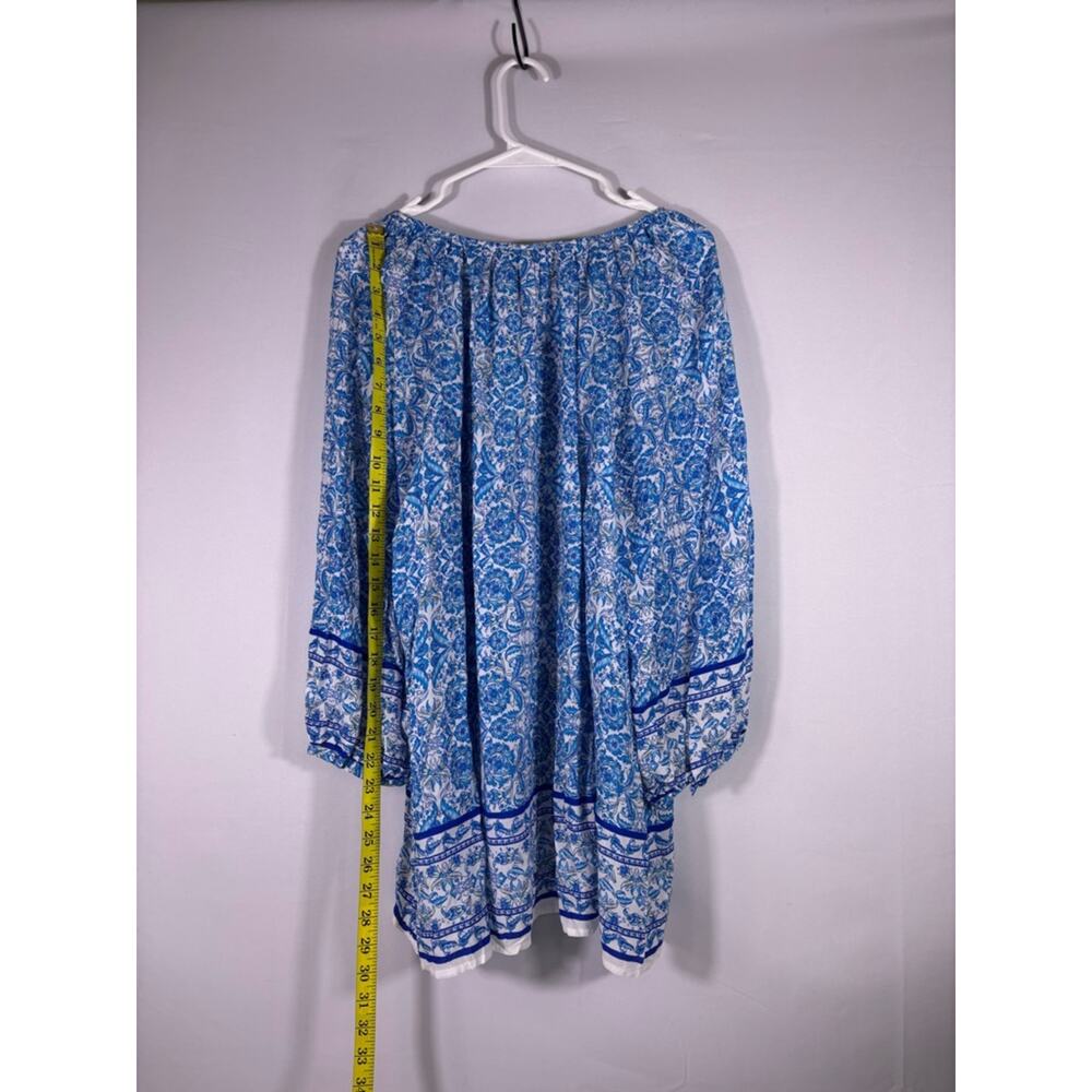 NWT Adrienne Vittadini Blue Floral Peasant Tunic Top Size 2XL 1196 - Picture 3 of 7